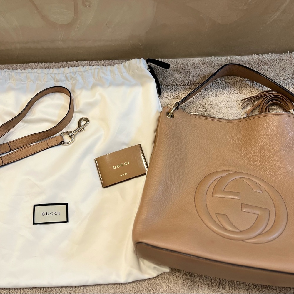 Gucci Tan Leather Shoulder Bag - Picture 3 of 9